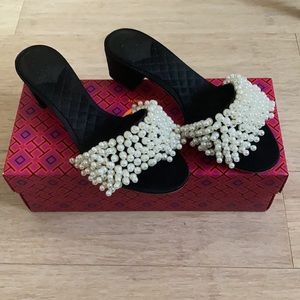 Tory Burch Tatiana Pearl Studded Sandal / Heels